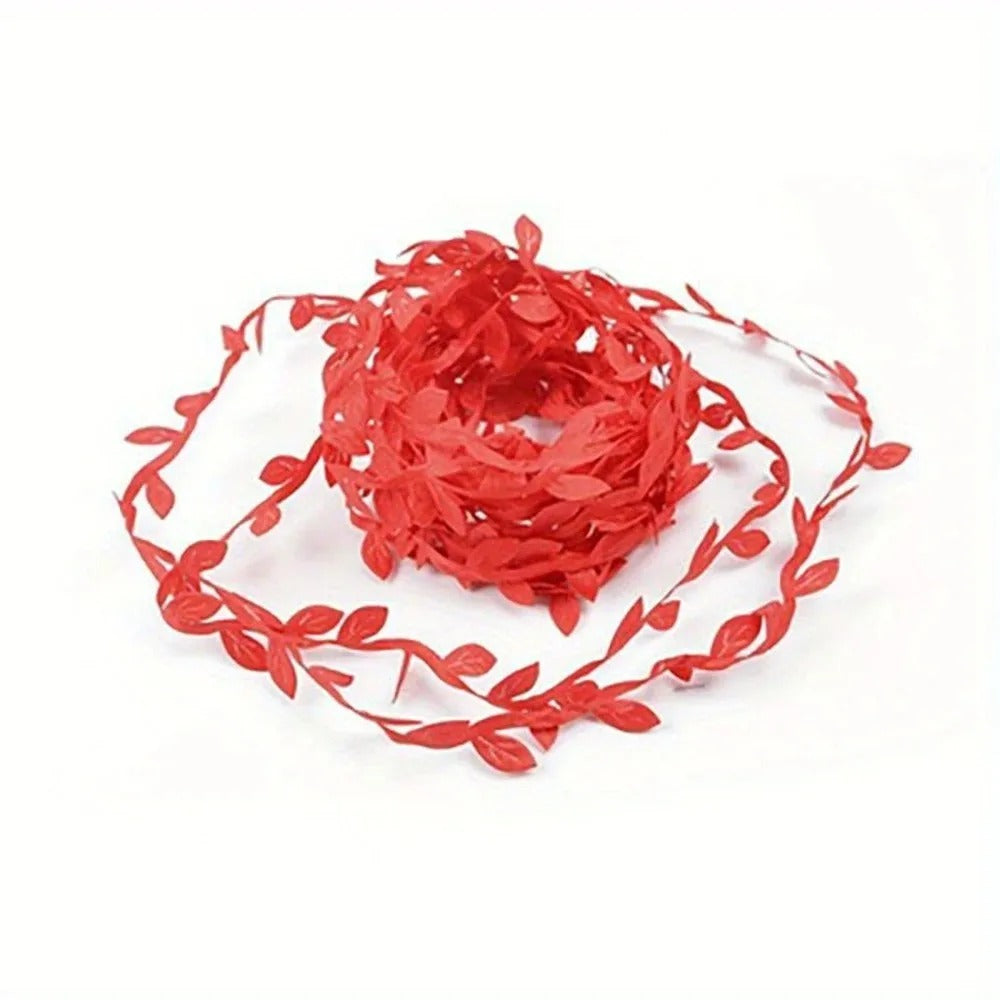 10Meter Silk Leaf-Shaped Handmake Artificial green Leaves For Wedding Decoration DIY Wreath Gift Scrapbooking Craft Fake Flowers