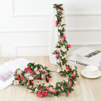 1pc 250CM Artificial Flowers Garland Rose Vines Fake Hanging Flower Vine for Wedding Arch Wall Decor Home Garden Room Decoration