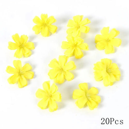 Yellow Artificial Flowers Heads Silk Fake Flowers for Home Decor Party Wedding Decoration DIY Valentine's Day Gifts Accessories