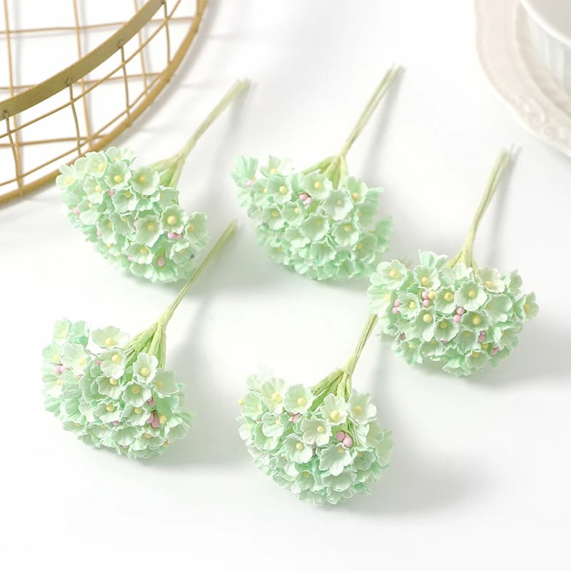 1/3/5Pcs 11cm Artificial Flower Silk Babysbreath Outdoor Garden arch Bonsai Wedding Valentine Home Decor Festival Diy Gifts