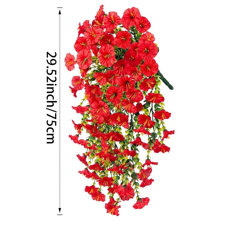 1/2Pc 75cm White Artificial Morning Glory Wall Hanging Faux Violet Plants Hanging Flowers Vines for Home Garden Wedding Decor