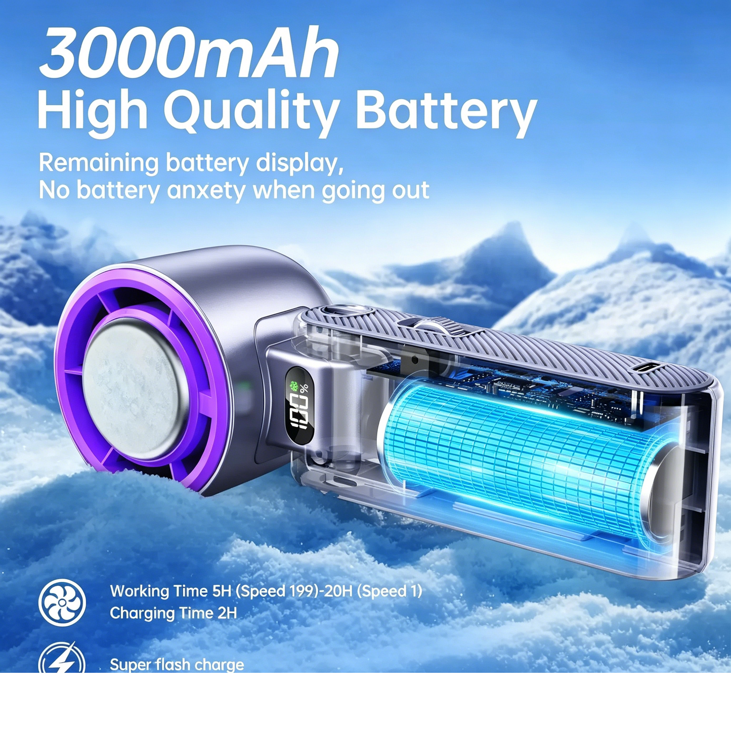 CoolHill  Portable fan Handheld High Speed Fan