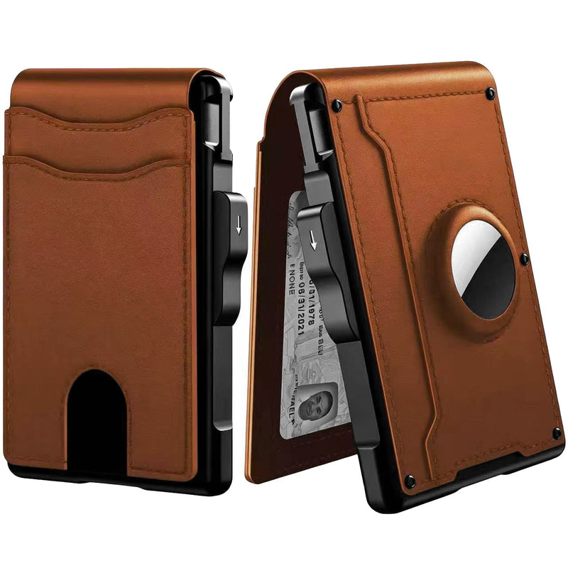 Wallet for Men - Pop Up Case, Cash Slot, and Credit Card Slot - Aluminum Wallet with RFID Blocking
