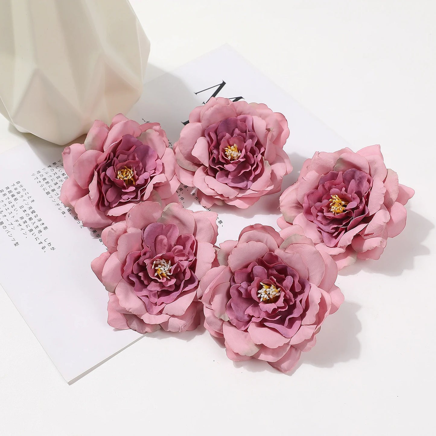 2/5/10Pcs 9cm Artificial Silk Carnation Flower Heads Wedding Home Decoration DIY Bride Holding flowers Accessories Fake Flowers