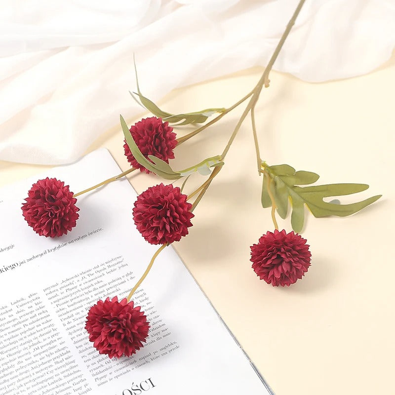 51cm Dandelion Artificial Flowers Wedding Decor 5 Head Fake Flowers Small Thorn Ball DIY Home Decor Bouquet Valentine's Day Gift