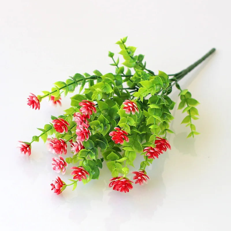 A Bundle of Plastic Artificial Flowers Outdoor Uv-Resistant Fake Plant Flower for Window Box Hanging Planters Garden Home Decor