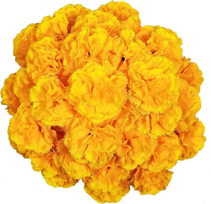 10Pcs Mexican Marigold Artificial Flowers for Day of The Dead Diwali Home DIY Craft Party Halloween Dia De Los Muertos Decor