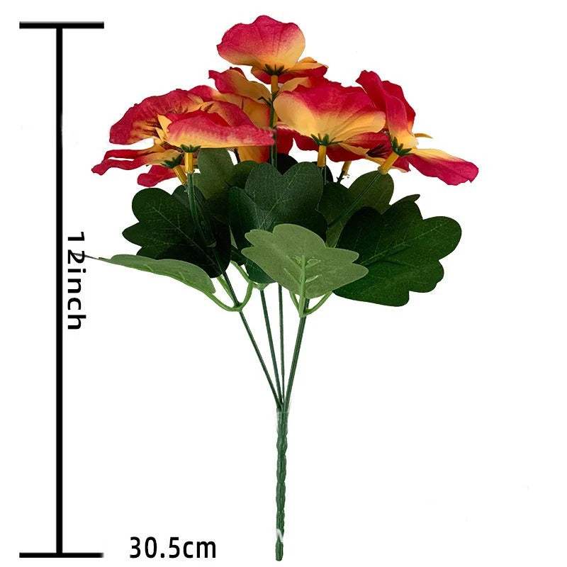 Artificial Pansy Flowers 30cm Plastic Fake Flower Bouquet For Home Room Decor Garden Wedding Parties Home Plant Bunch Decoration