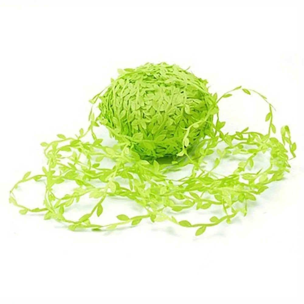 10Meter Silk Leaf-Shaped Handmake Artificial green Leaves For Wedding Decoration DIY Wreath Gift Scrapbooking Craft Fake Flowers
