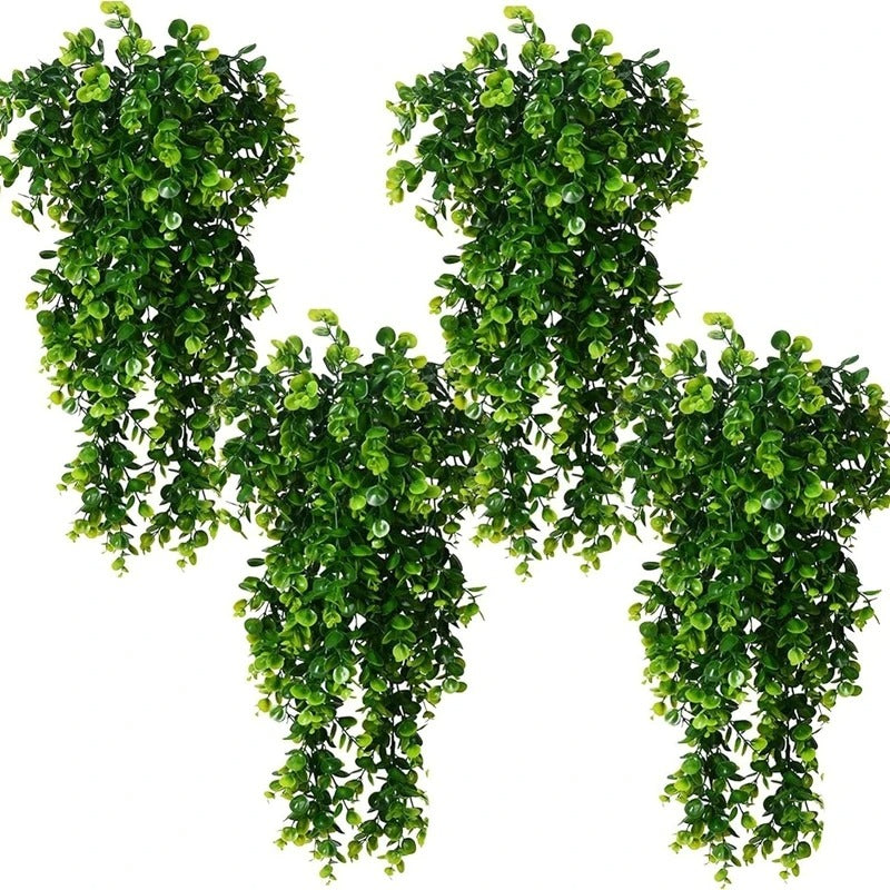 Artificial 5Forks Rattan Eucalyptus Wall Hanging Simulation Greenery Fake Hanging Plants Vine Diy  Home Outdoor Decor Plant