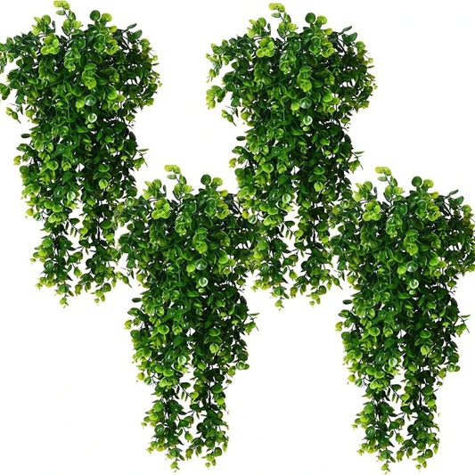 Artificial 5Forks Rattan Eucalyptus Wall Hanging Simulation Greenery Fake Hanging Plants Vine Diy  Home Outdoor Decor Plant