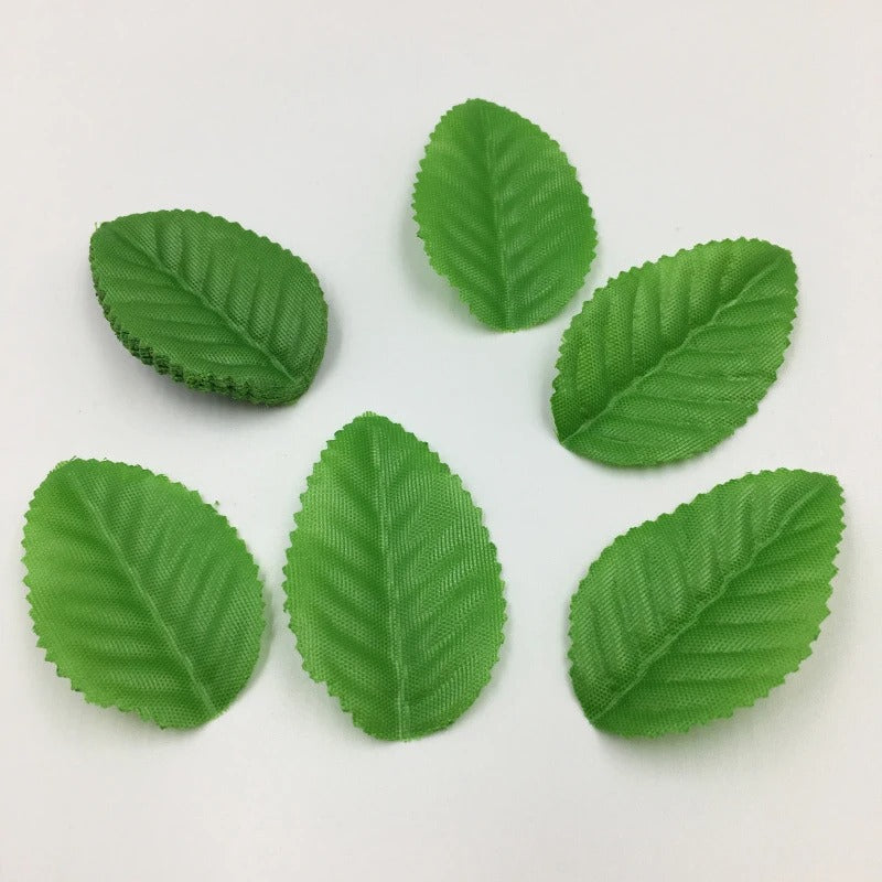 200/400Pcs 5.5cm Artificial Green Rose Leaves for DIY Craft Scrapbook Flower Arrangement Home Room Wedding Garland Decoration