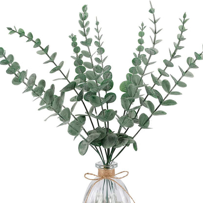 12pcs Simulation greenery plastic home eucalyptus props plants artificial flowers