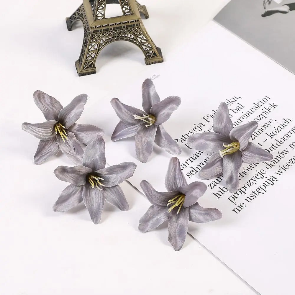 10/20/50 Pcs Silk Artificial Flower Lily Flower Head DIY Crafts Scrapbooking Home Wedding Room Party Wreath Decor Accessories