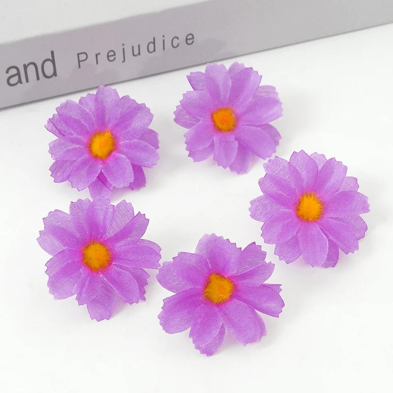 30/50Pcs Artificial Flowers Daisy Silk Flowers Decoration Party Wedding Decoration Home Party Daisy Floral Design Craft Supplies