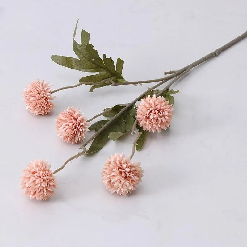 5 Heads Artificial Flower Bouquet Silk Dandelion Flower Ball Fake Flowers Home Garden Wedding Decors DIY Craft Wreath Christmas