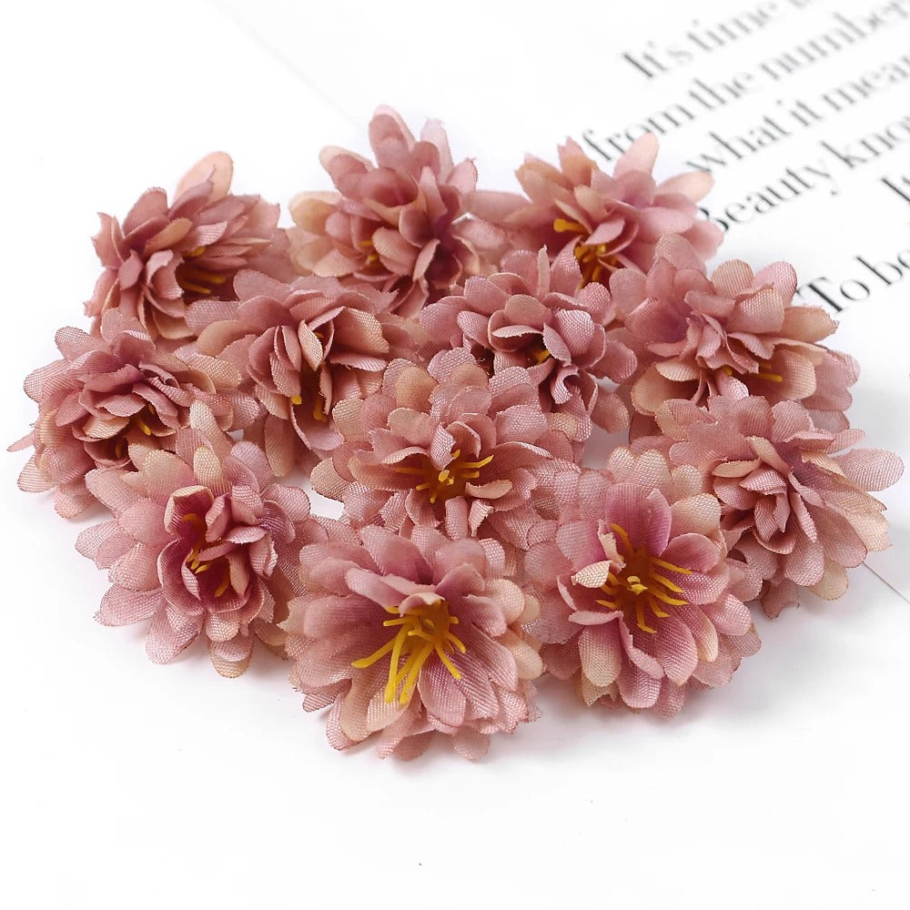 10/20/50Pcs Mini Artificial Rose Silk Flower Heads Simulated Flower Home Room Decoration Wedding Decoration DIY Wreath Accessory