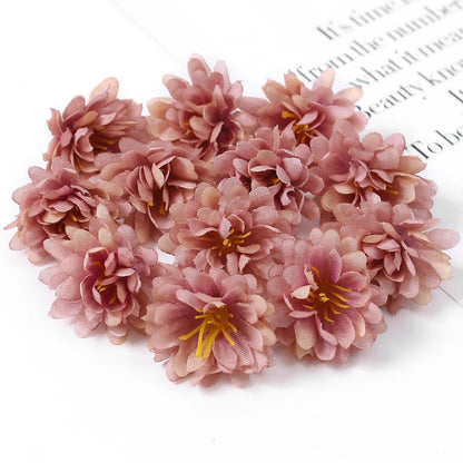 10/20/50Pcs Mini Artificial Rose Silk Flower Heads Simulated Flower Home Room Decoration Wedding Decoration DIY Wreath Accessory