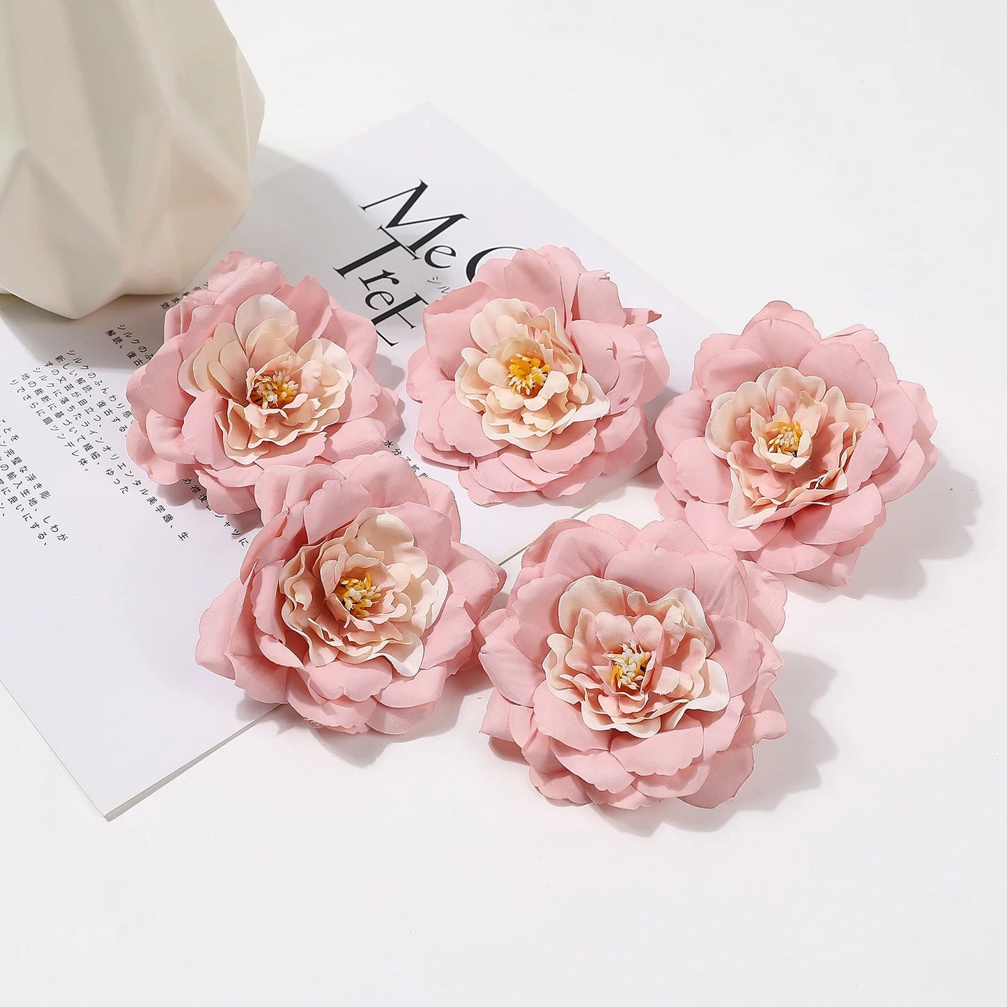 2/5/10Pcs 9cm Artificial Silk Carnation Flower Heads Wedding Home Decoration DIY Bride Holding flowers Accessories Fake Flowers