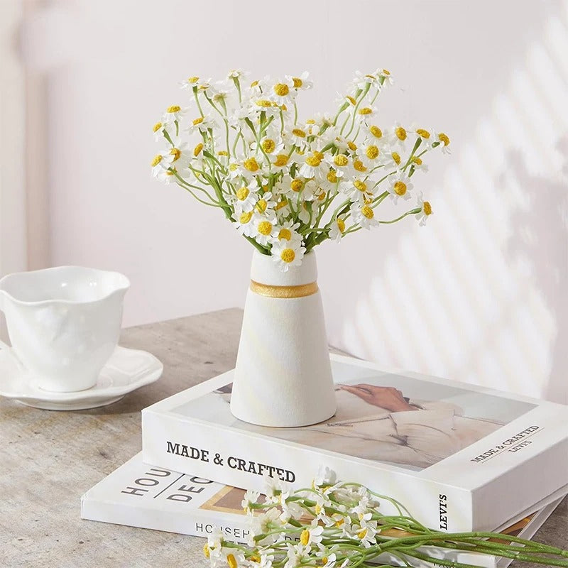 5/10/20Pcs 26cm Silk Artificial Daisy Flowers White Daisy Fake Flower Bouquet for Party Table Decoration DIY Home Wedding Decor