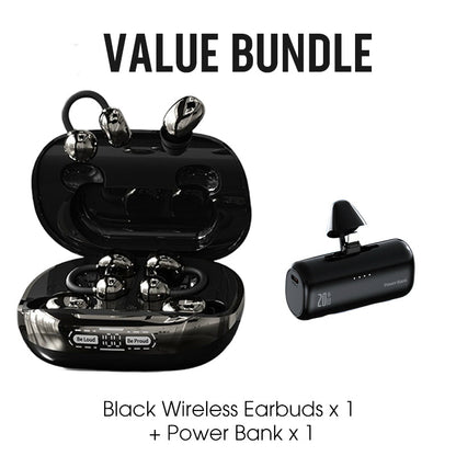 Bluetooth 6.0 Clip-On & In-Ear Wireless Earbuds